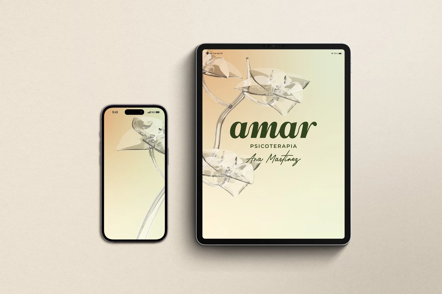 AMAR by Ana Martínez — aplicación de marca en papelería corporativa