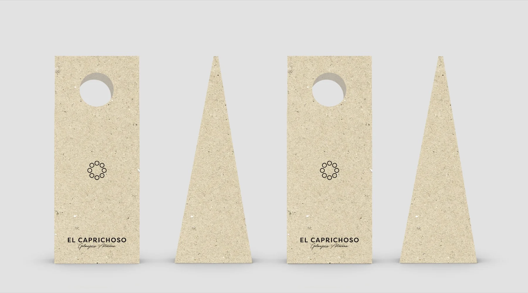 El Caprichoso — aplicación de marca en packaging y cajas
