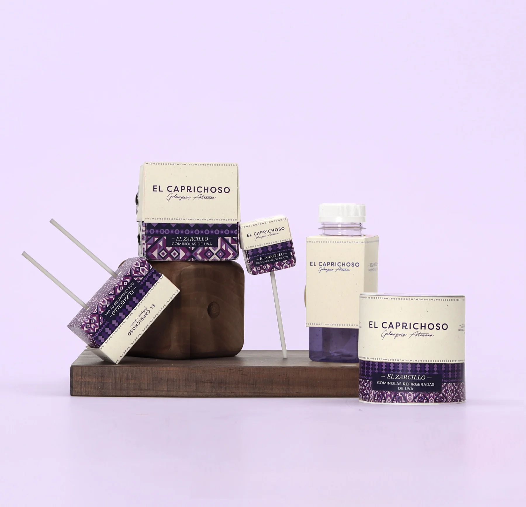 El Caprichoso — detalle de la gráfica e ilustración en packaging